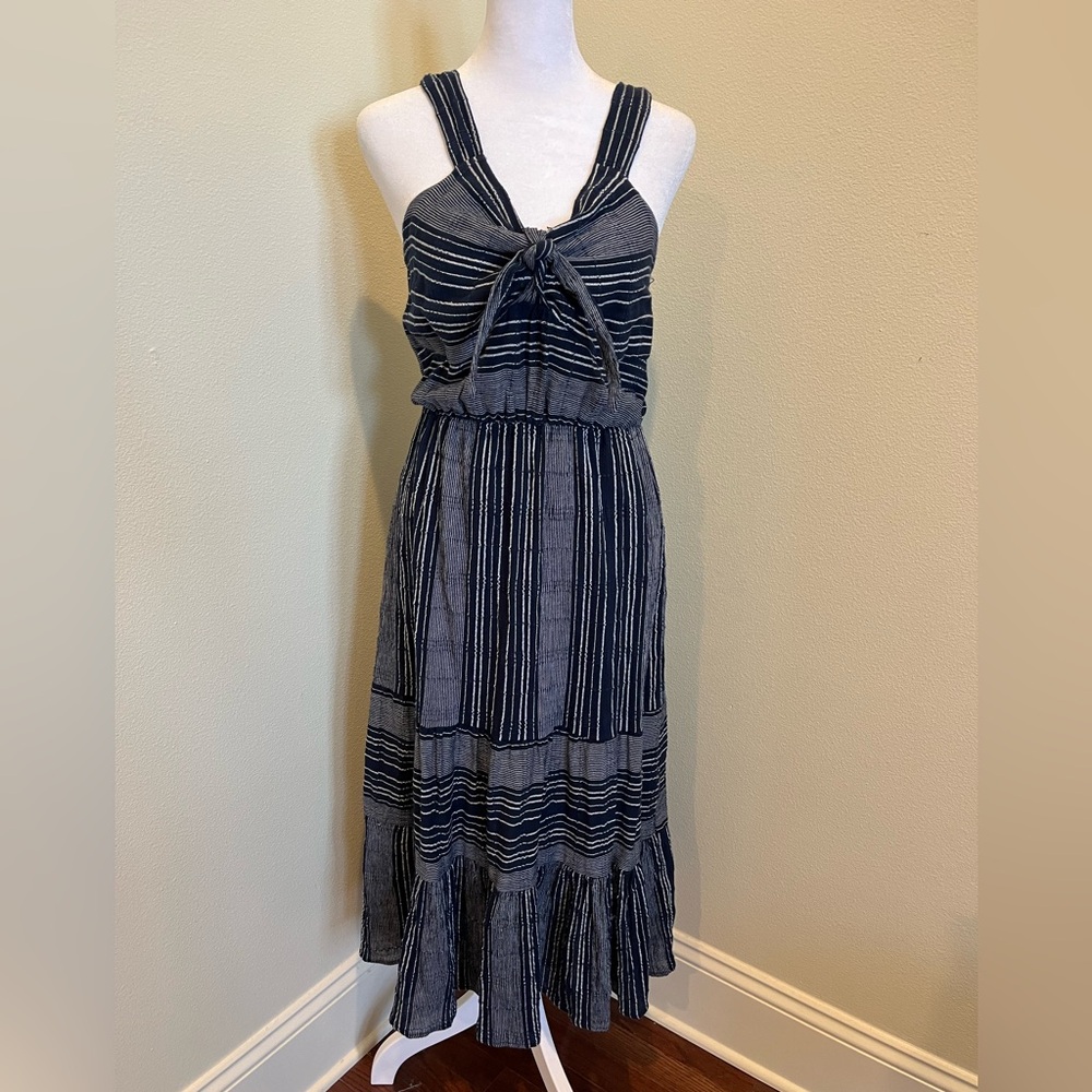 NWOT Gibson Latimer Gray Ruched Halter Midi Dress